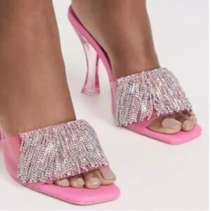 Cult Gaia
120mm crystal-embellished open-toe mules